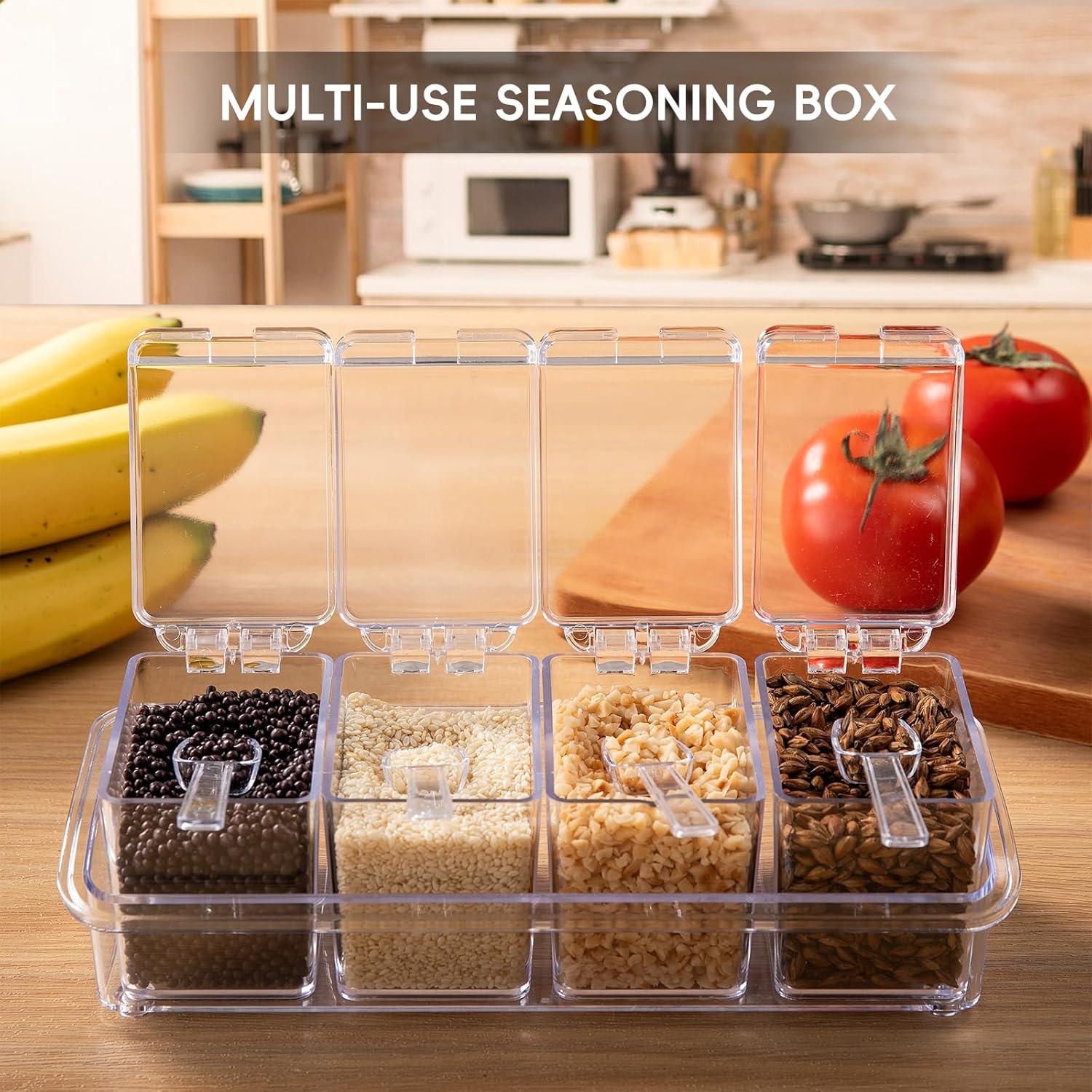 Set de Sazonadores 4 Piezas XJMWXHFC, Tarros Acrílicos 22x7.5x7.7 cm