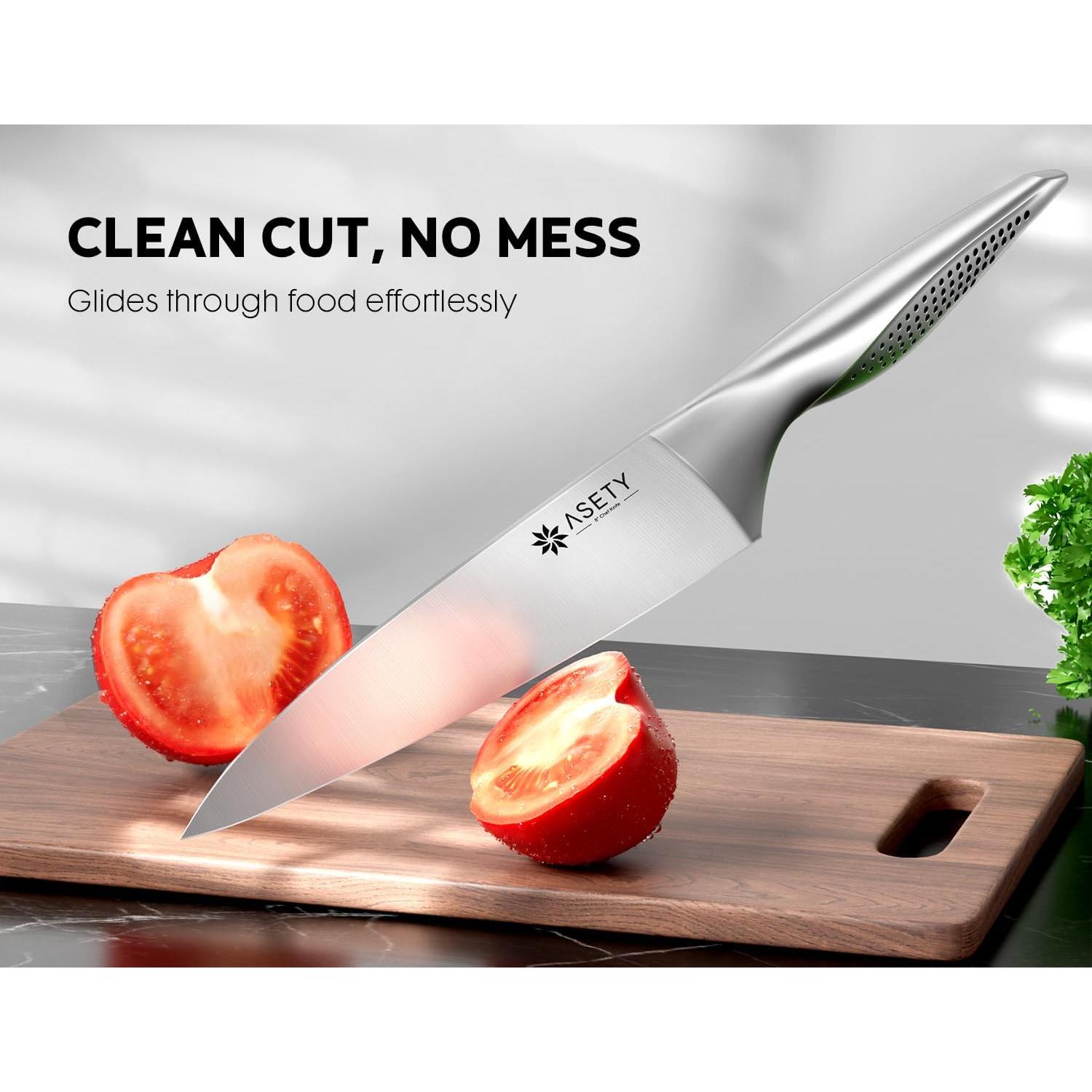 Juego de cuchillos de cocina ASETY 15 piezas acero inoxidable