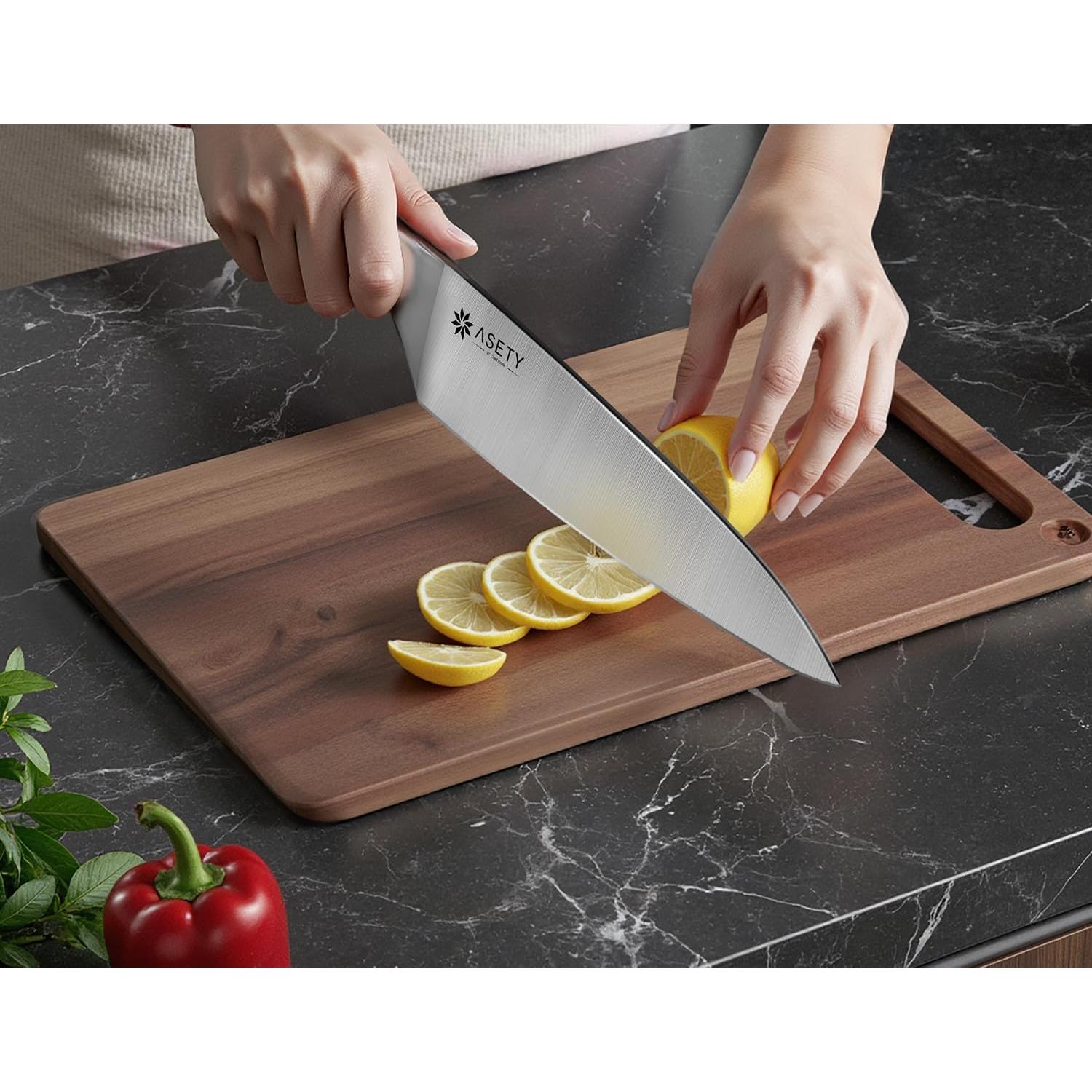 Juego de cuchillos de cocina ASETY 15 piezas acero inoxidable