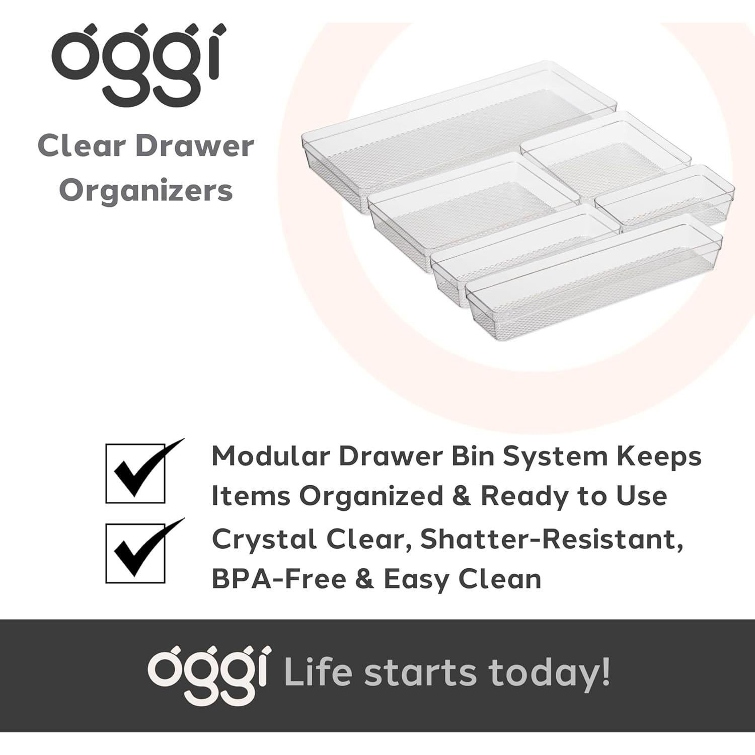 Organizador de Cajones Oggi Claro 31.75x7.62x6.35 cm Multiusos
