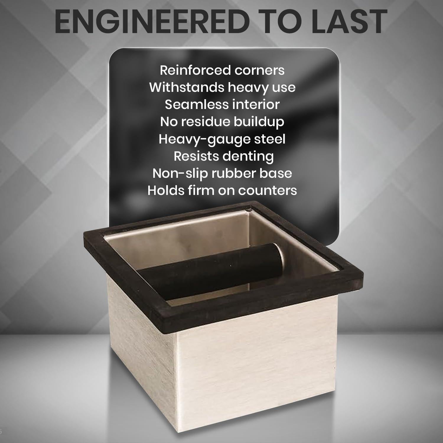 Caja de Golpes de Acero Inoxidable Rattleware 15.24x13.97cm