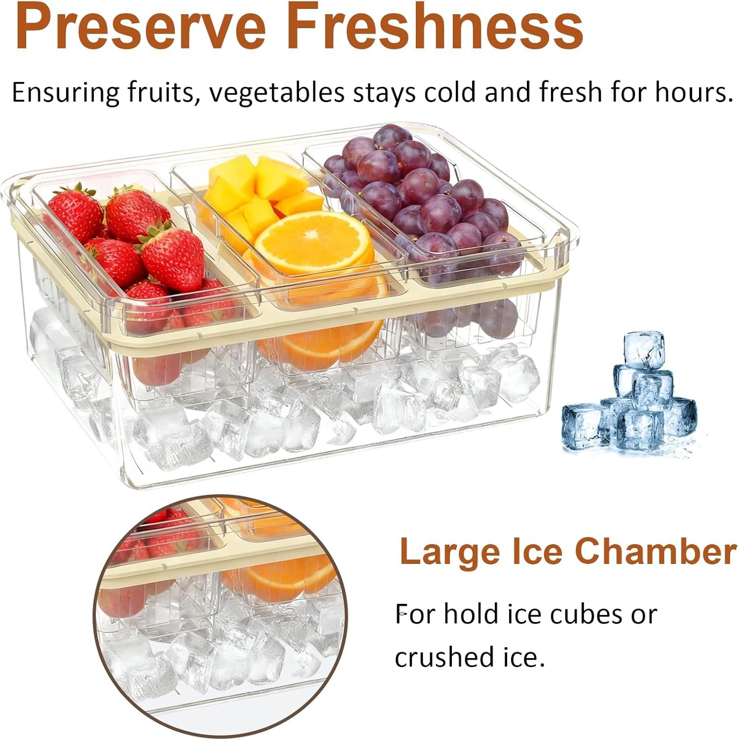 Caja de Pan Hermética con Cortador y Bandeja Enfriada Beige