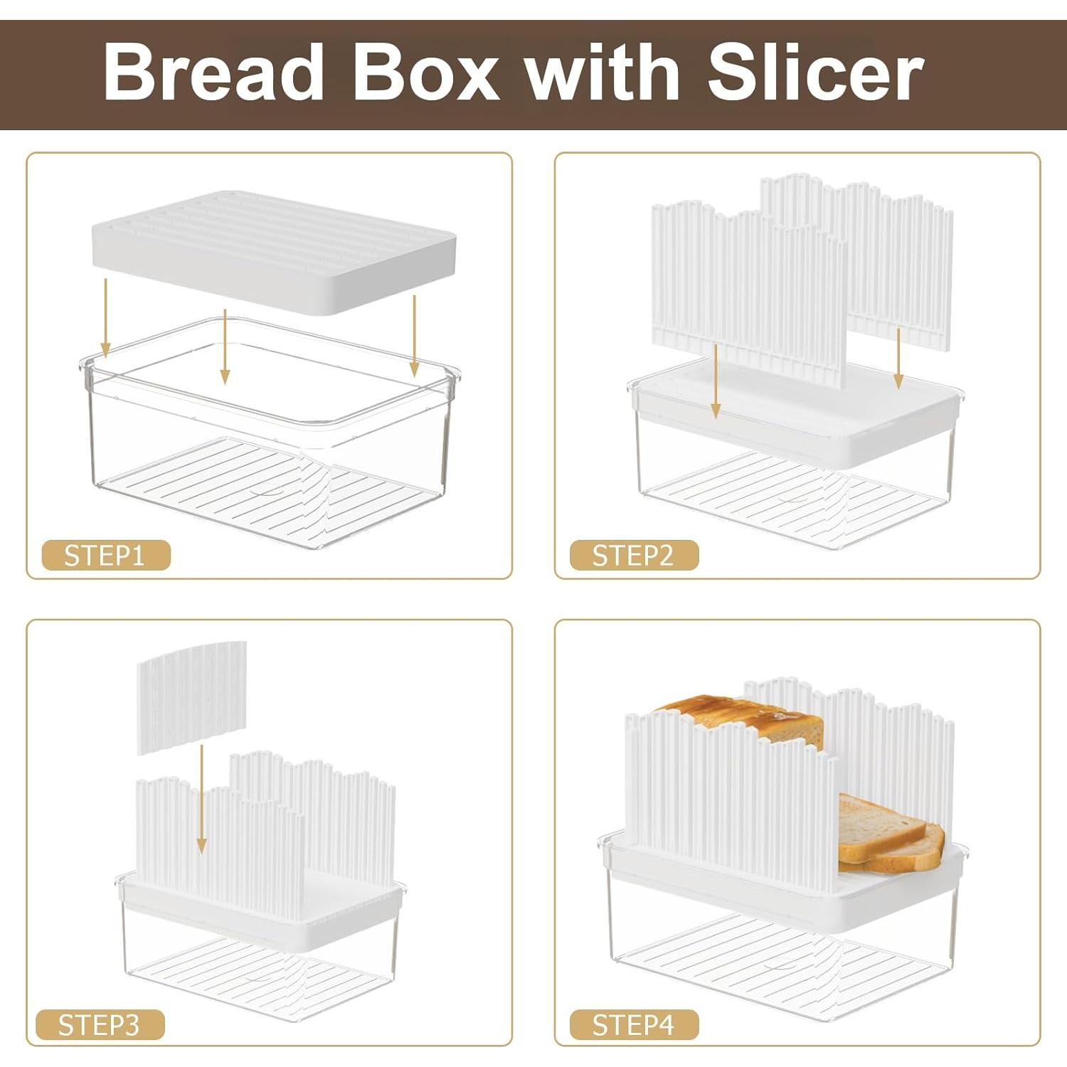 Caja de Pan Hermética con Cortador y Bandeja Enfriada Beige