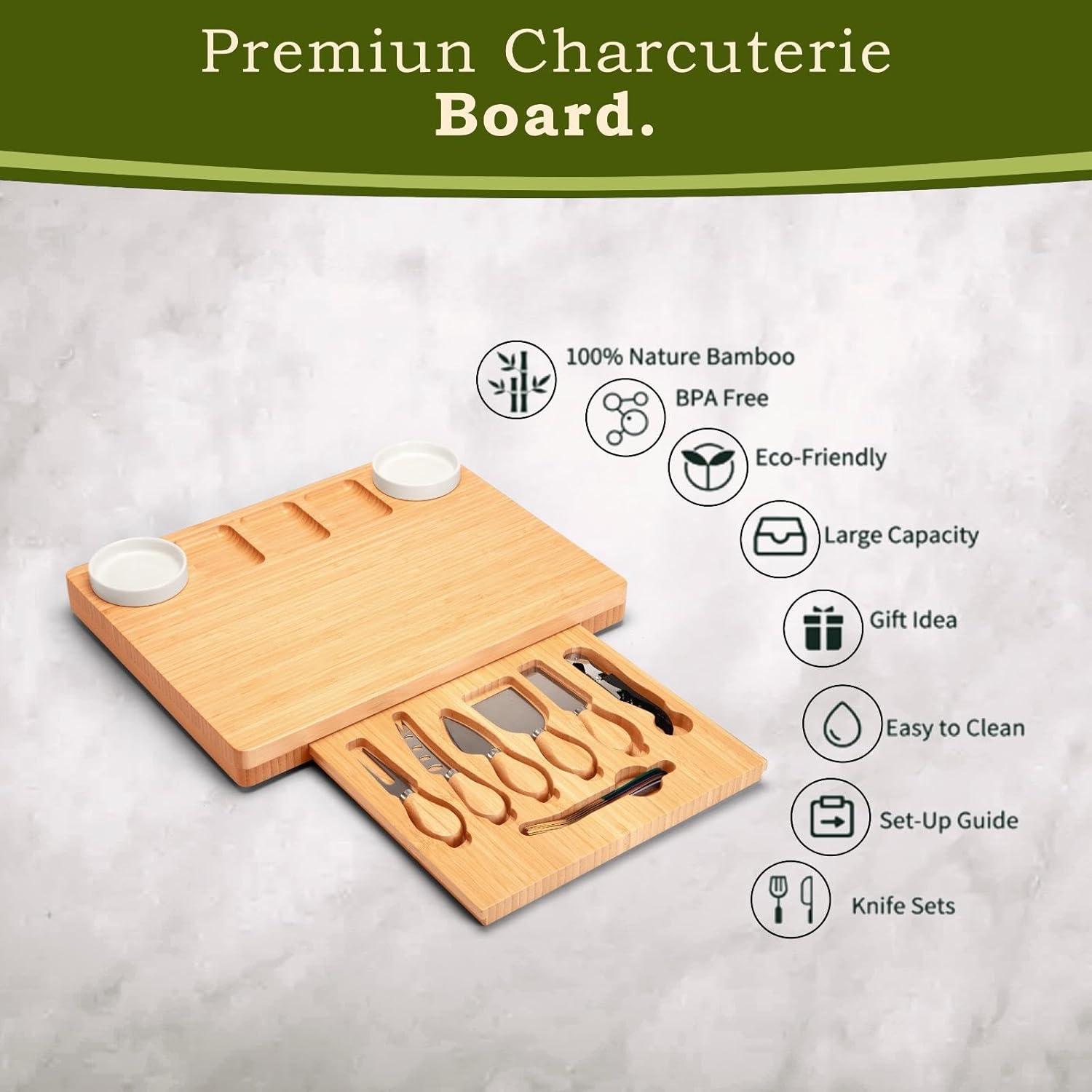 Tabla de Charcutería CRIS@RTE 39x30 cm con Accesorios