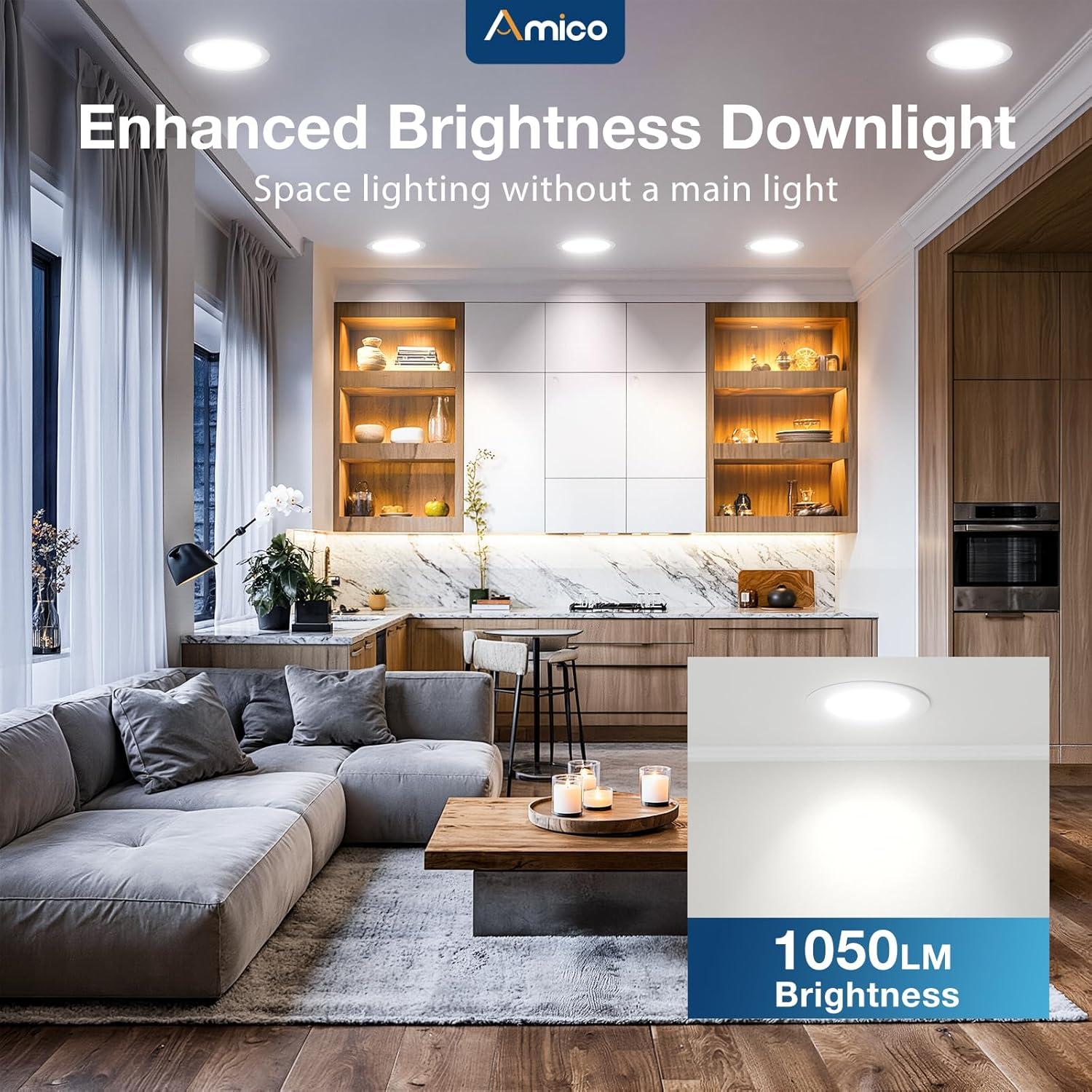 Luz de Techo Empotrada Amico 12W 6" Regulable 5CCT 1050LM