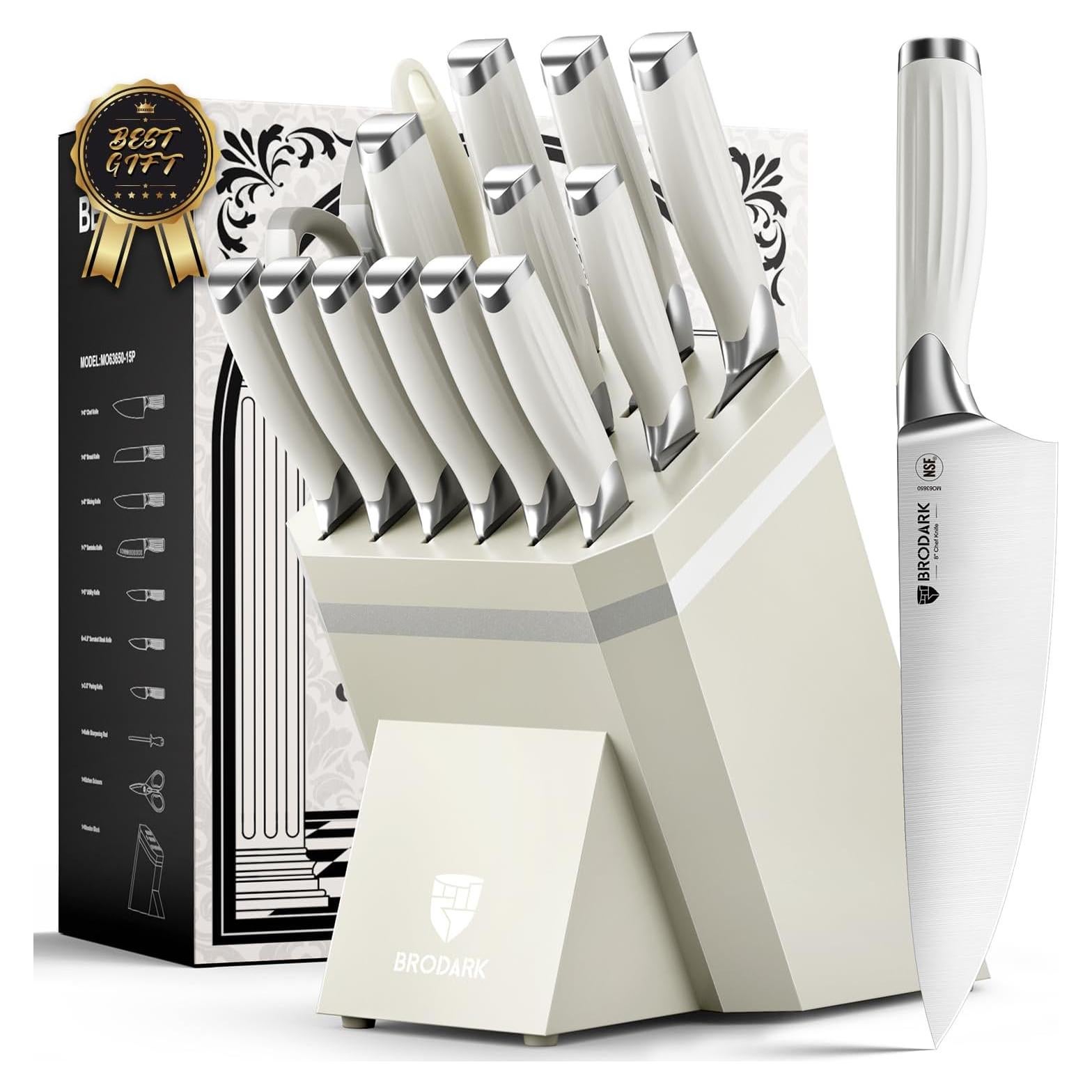 Juego de cuchillos de cocina BRODARK 15 piezas acero inoxidable