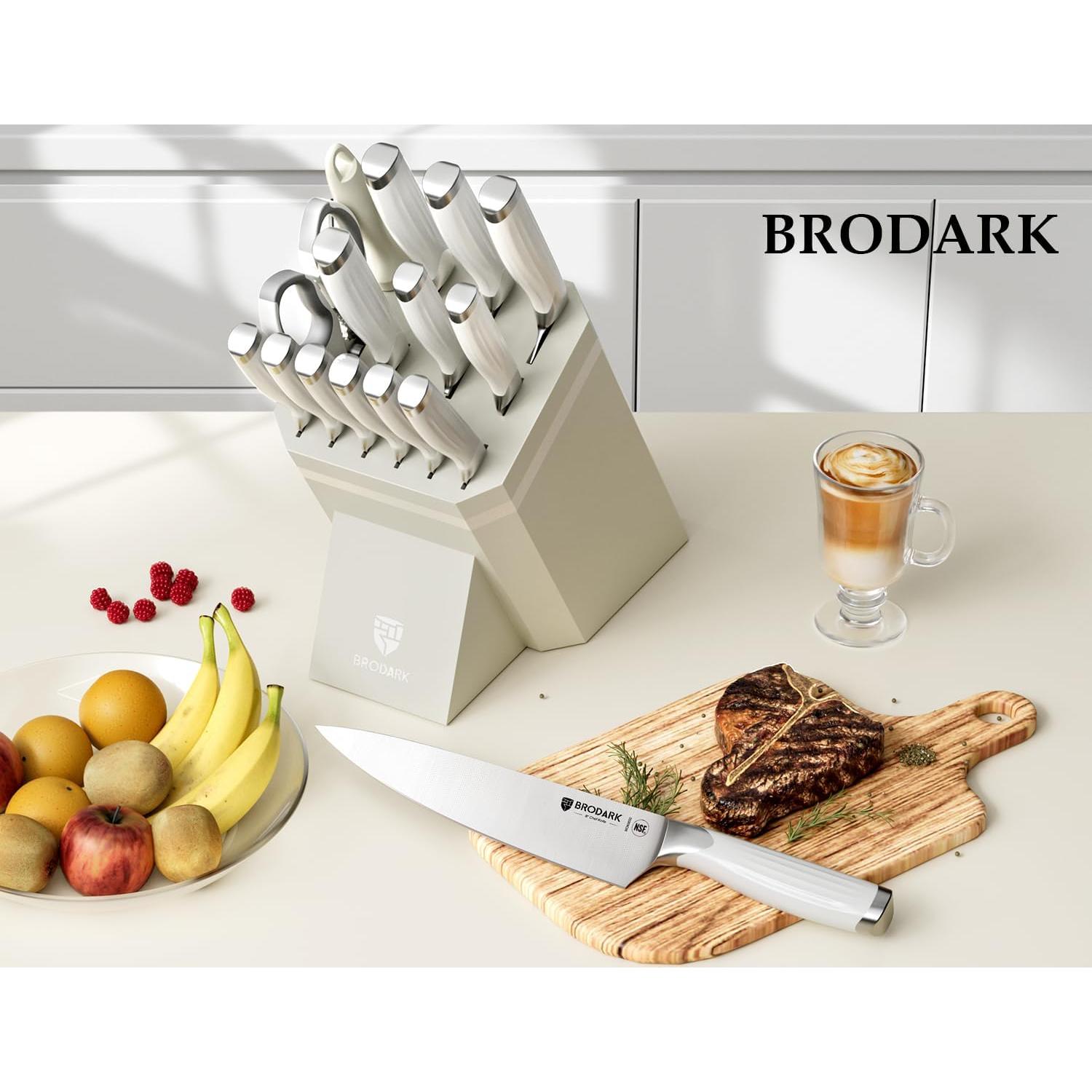Juego de cuchillos de cocina BRODARK 15 piezas acero inoxidable