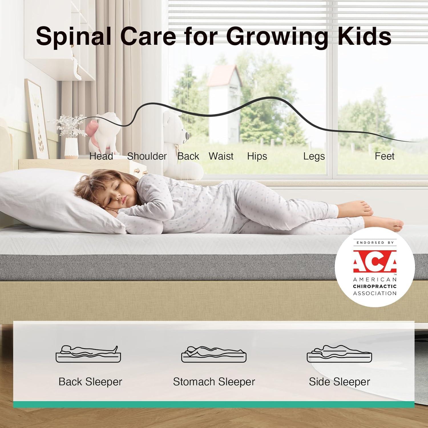 Colchón Novilla Twin XL 6" Espuma de Memoria Gel Gris