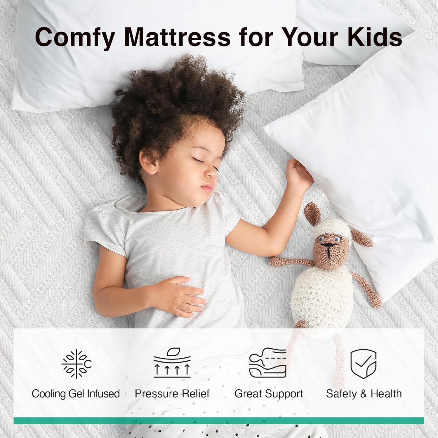 Colchón Novilla Twin XL 6" Espuma de Memoria Gel Gris