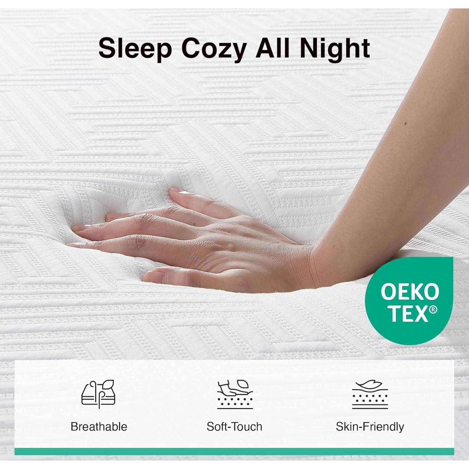 Colchón Novilla Twin XL 6" Espuma de Memoria Gel Gris