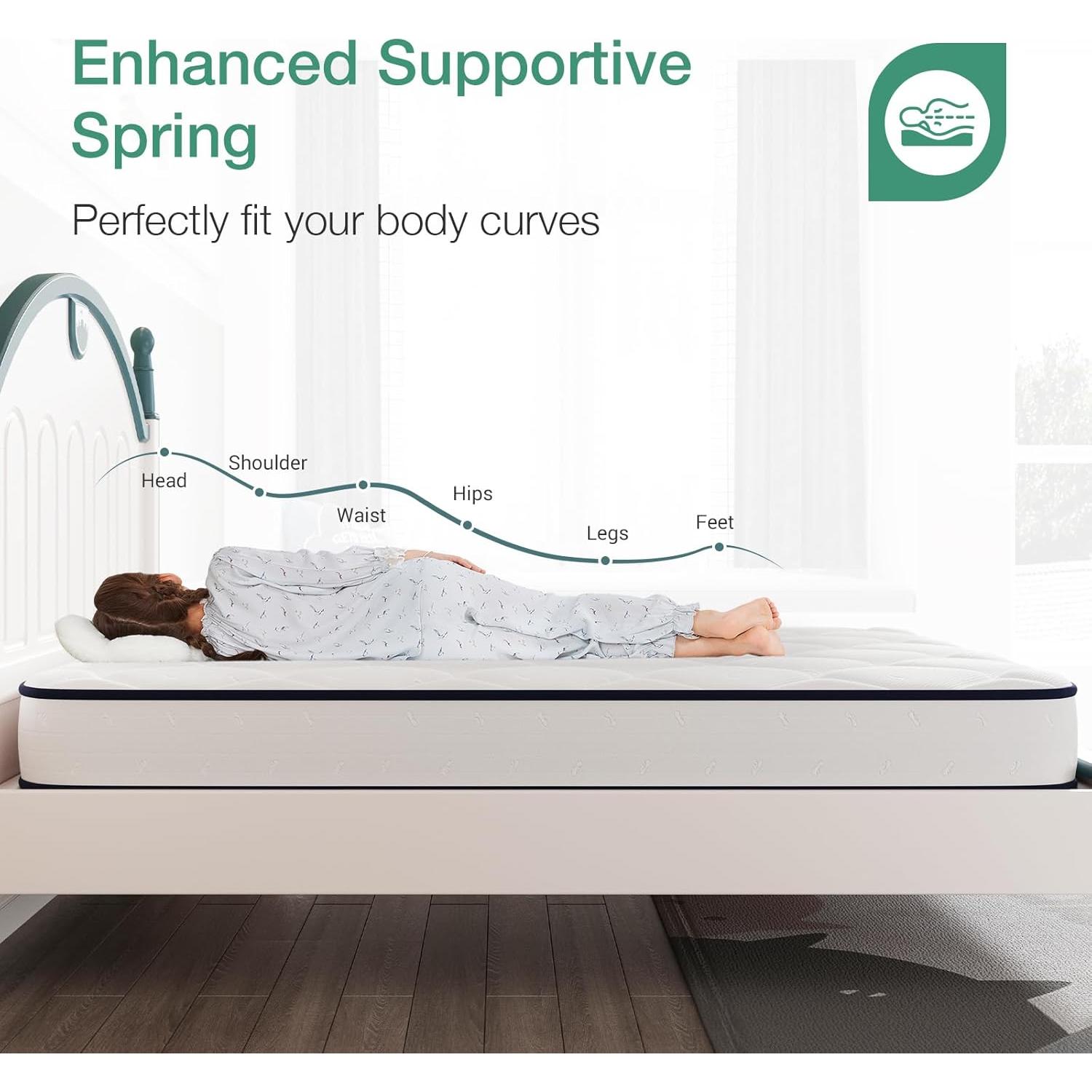 Colchón Twin Novilla 8" Híbrido Espuma y Resortes