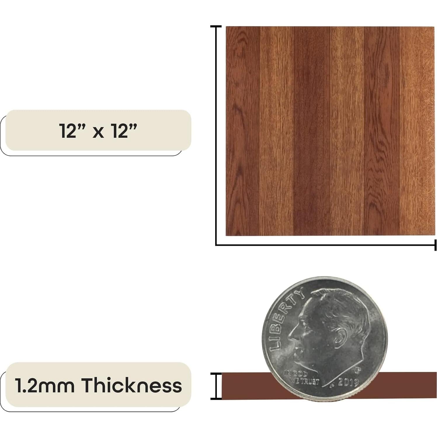 Losas de Vinilo Autoadhesivas Achim Tivoli 30.48x30.48 cm Roble Medio