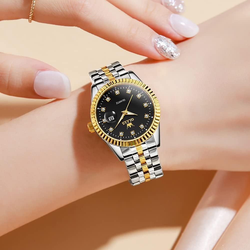 Reloj de Lujo OLEVS para Mujeres con Diamantes 33mm Negro