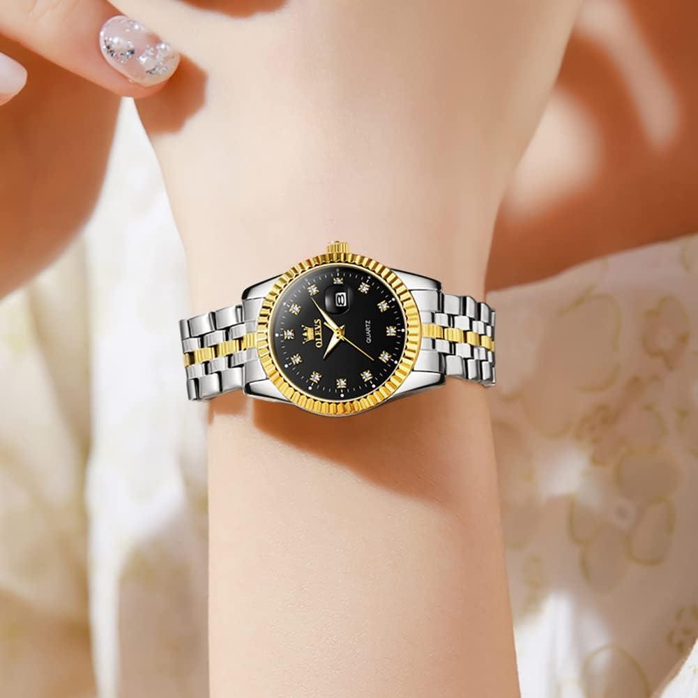 Reloj de Lujo OLEVS para Mujeres con Diamantes 33mm Negro