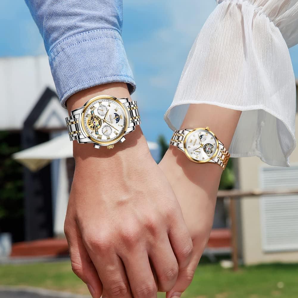 Conjunto de Relojes Mecánicos OLEVS para Pareja - 30m Agua