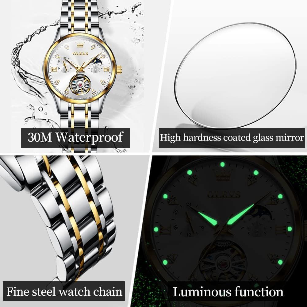 Conjunto de Relojes Mecánicos OLEVS para Pareja - 30m Agua