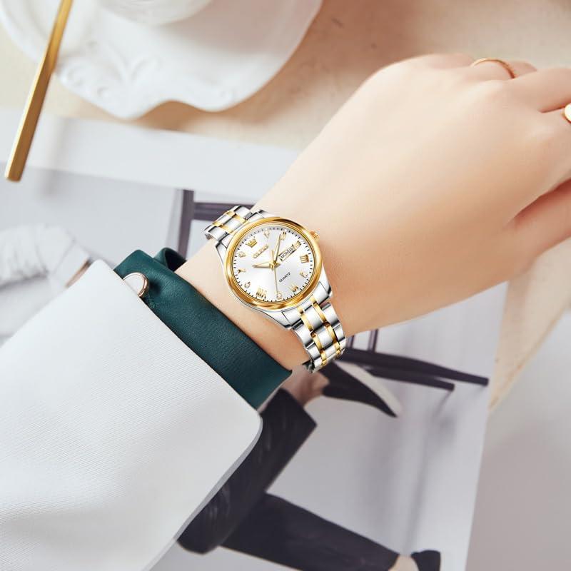 Reloj de pulsera OLEVS para mujeres, acero inoxidable, 30m