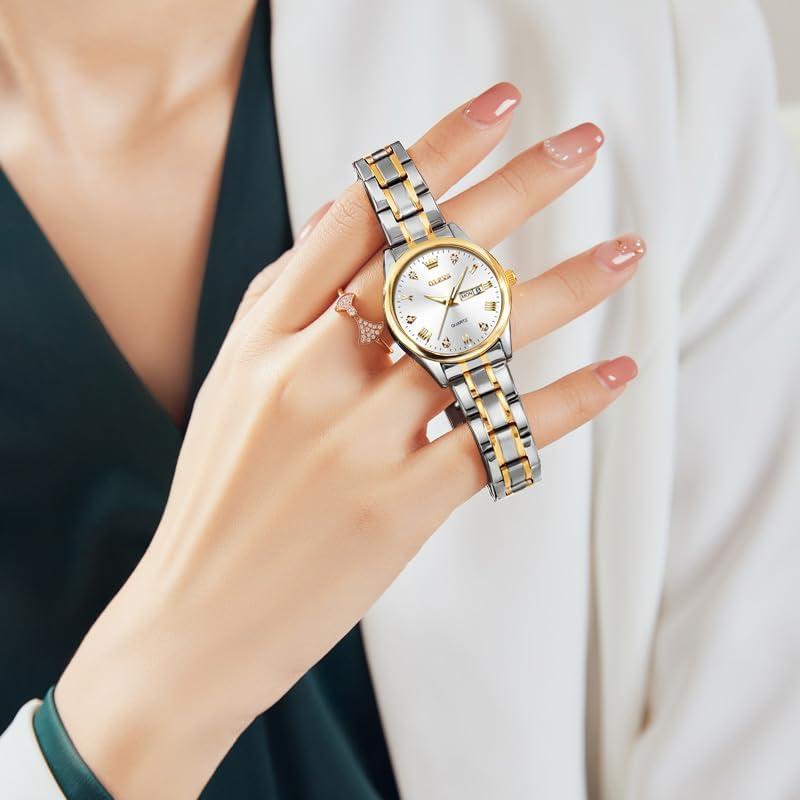 Reloj de pulsera OLEVS para mujeres, acero inoxidable, 30m