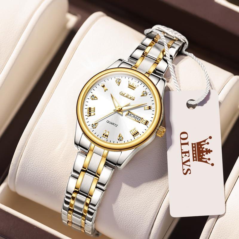 Reloj de pulsera OLEVS para mujeres, acero inoxidable, 30m