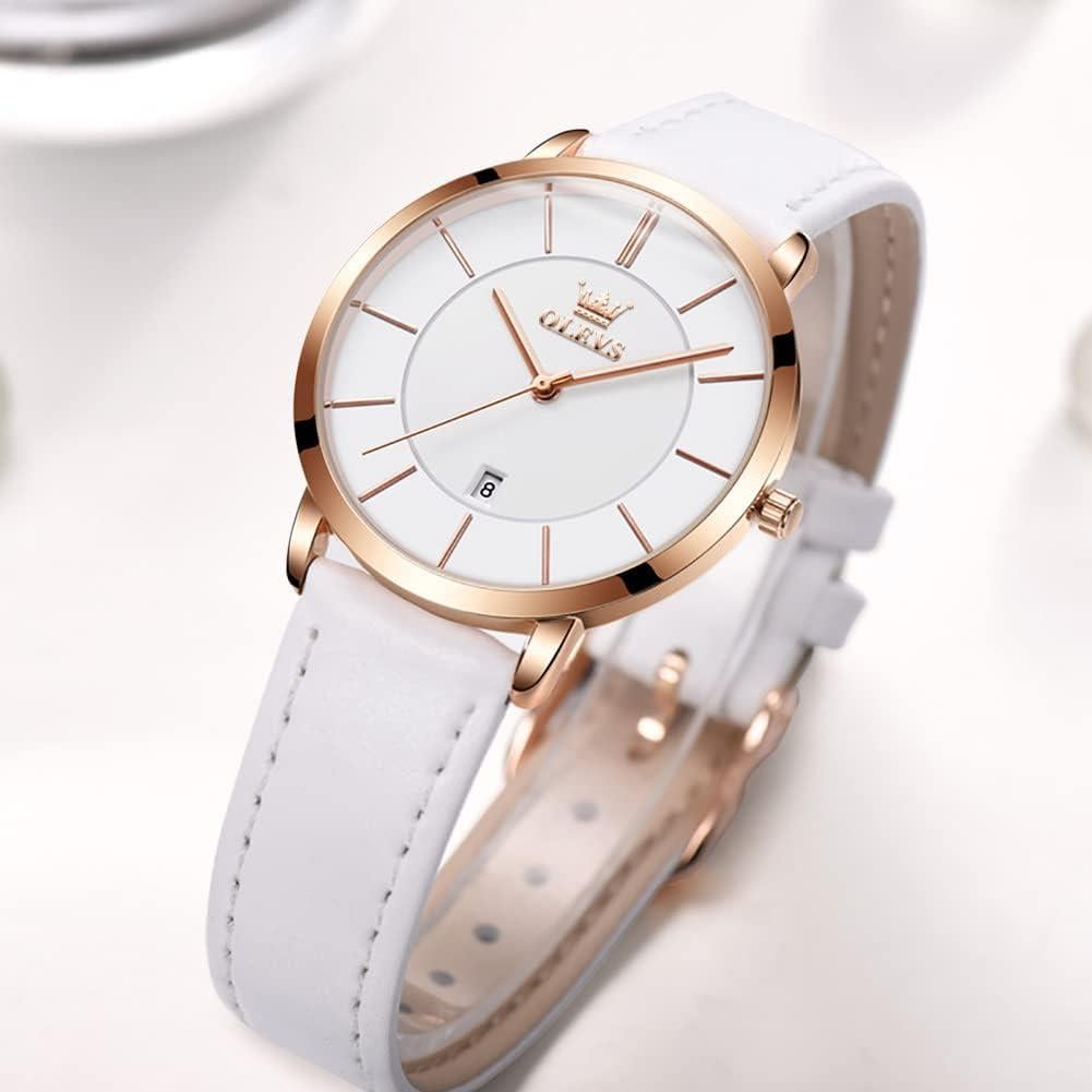 Reloj de Pulsera OLEVS para Mujeres Ultra Delgado 6.5mm Cuero