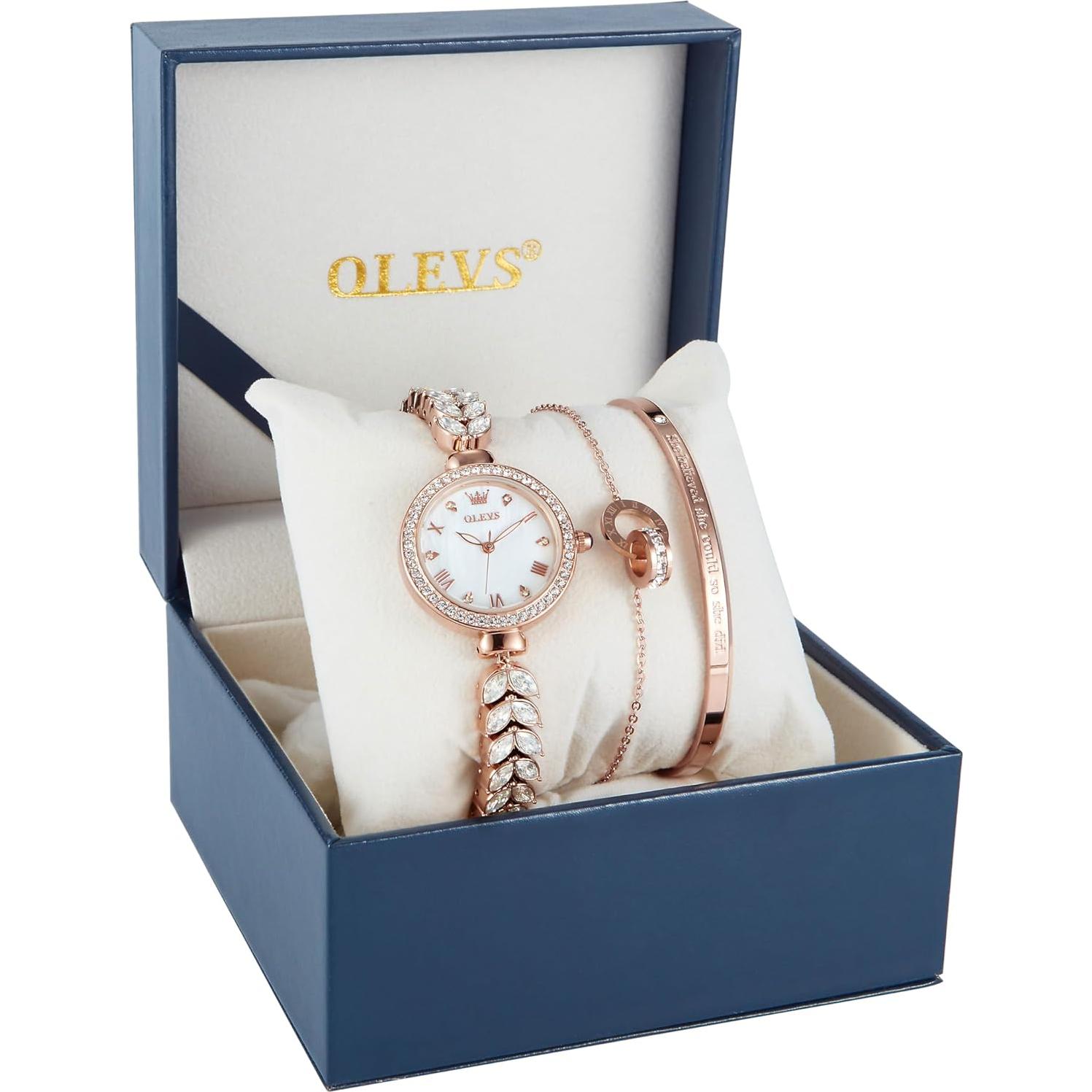 Reloj de Pulsera para Mujeres OLEVS 9971 Oro Rosa con Diamantes