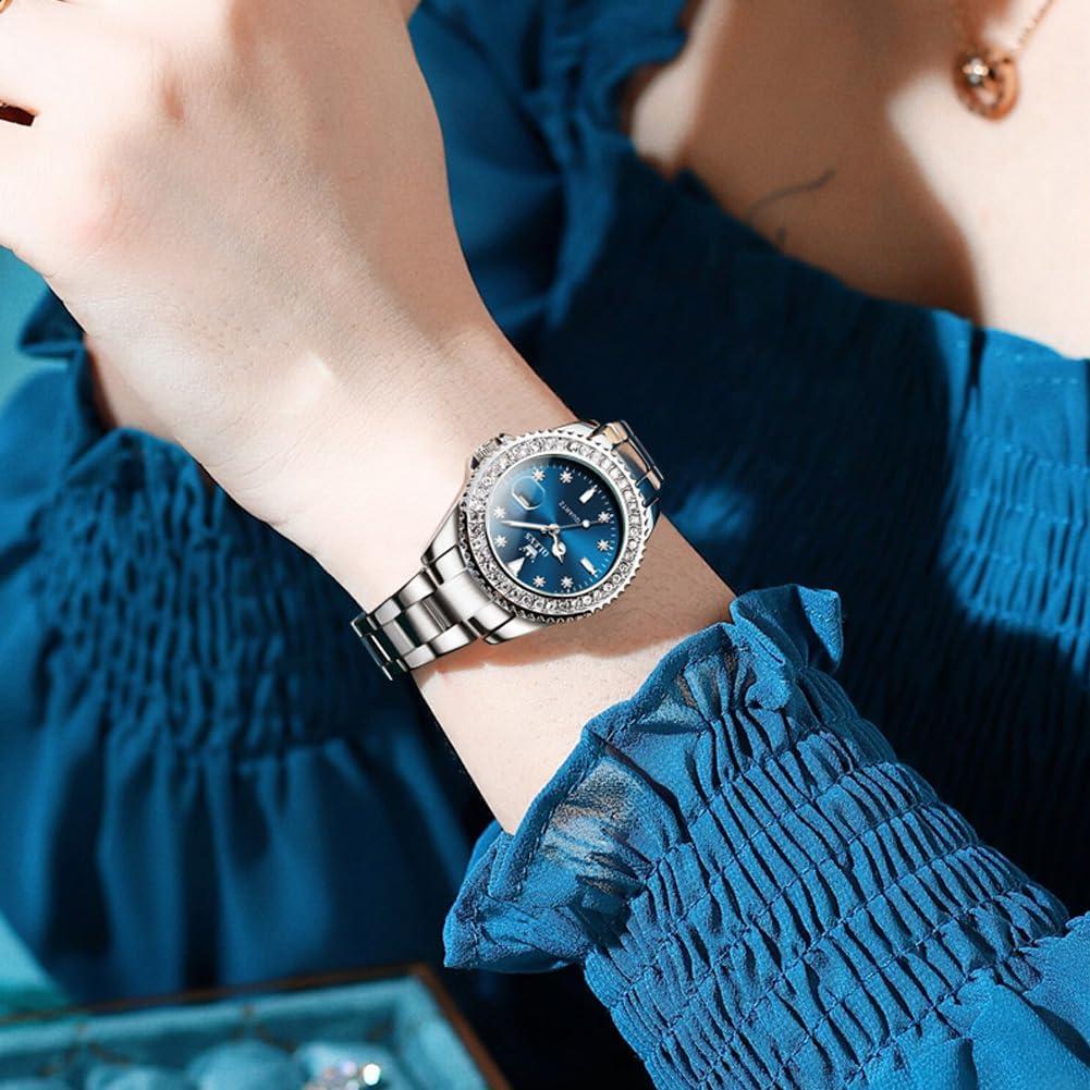 Reloj de Dama OLEVS Cuarzo Analógico con Diamantes Azul