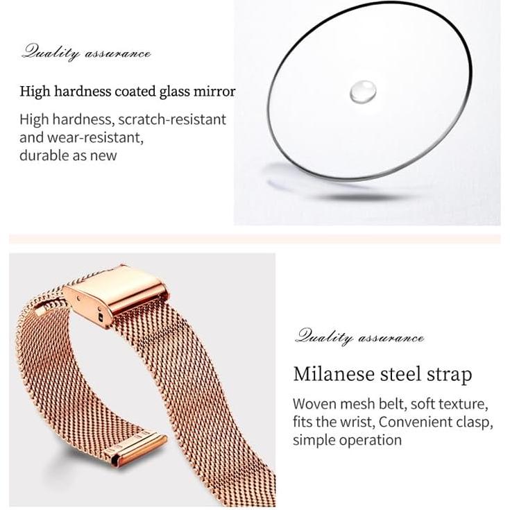 Reloj de Mujer OLEVS Lujo Oro Rosa Esfera Azul 33mm