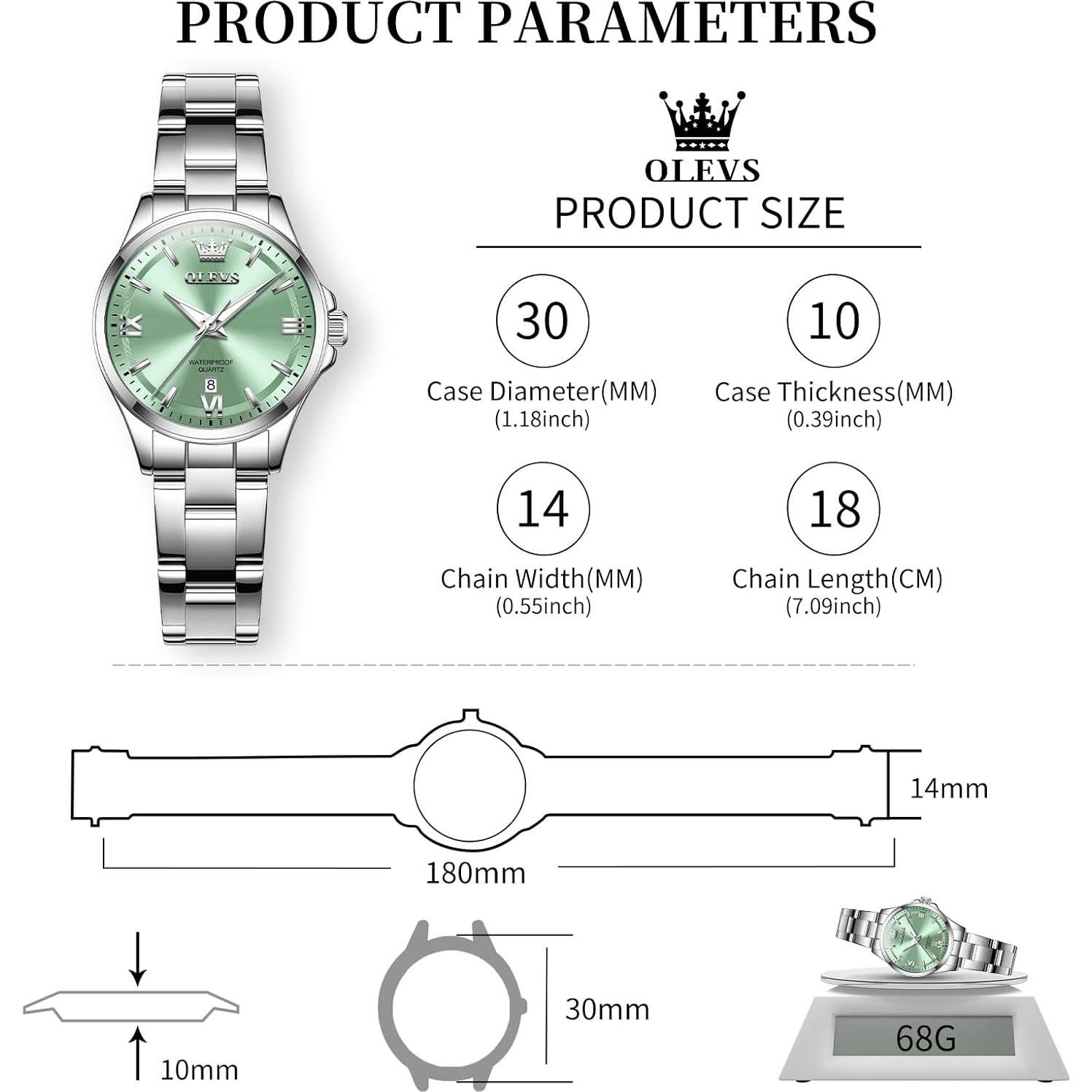 Reloj OLEVS Mujeres Lujo Cuarzo Diamante Acero Inoxidable