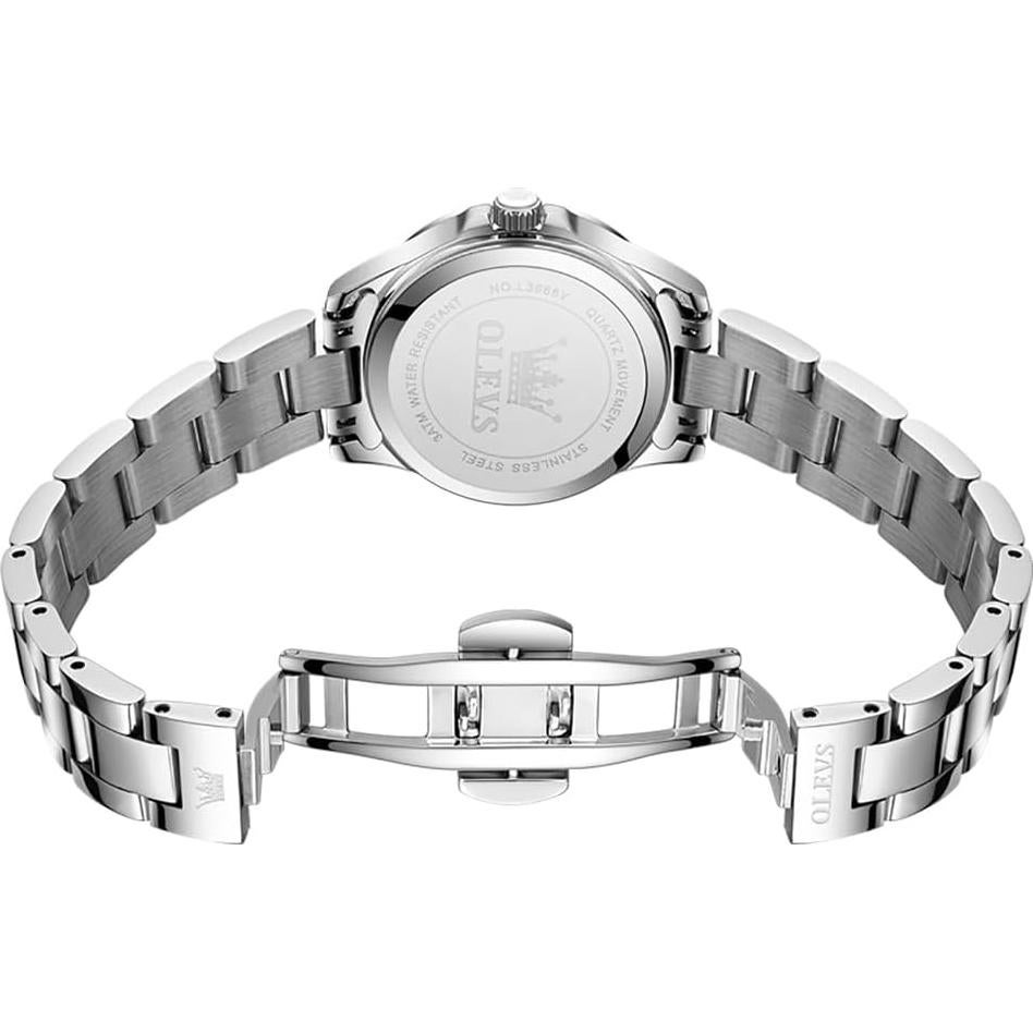 Reloj OLEVS Mujeres Lujo Cuarzo Diamante Acero Inoxidable