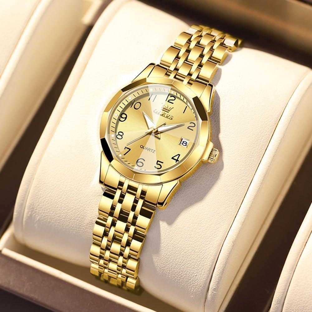 Reloj de Mujer OLEVS Cuarzo Analógico Oro/Plata Impermeable