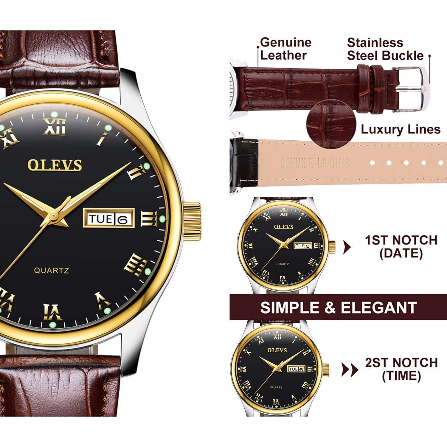 Reloj de Vestir para Mujeres OLEVS Cuarzo Analógico Negro 29mm