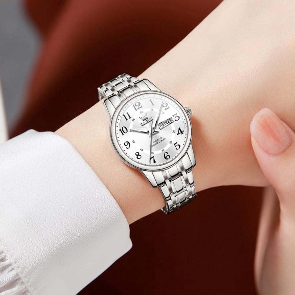 Reloj de Pulsera OLEVS para Mujeres con Diamantes y Fecha