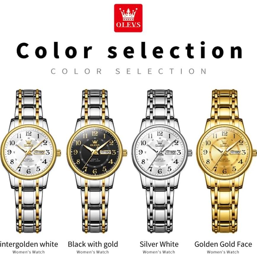 Reloj de Pulsera OLEVS para Mujeres con Diamantes y Fecha