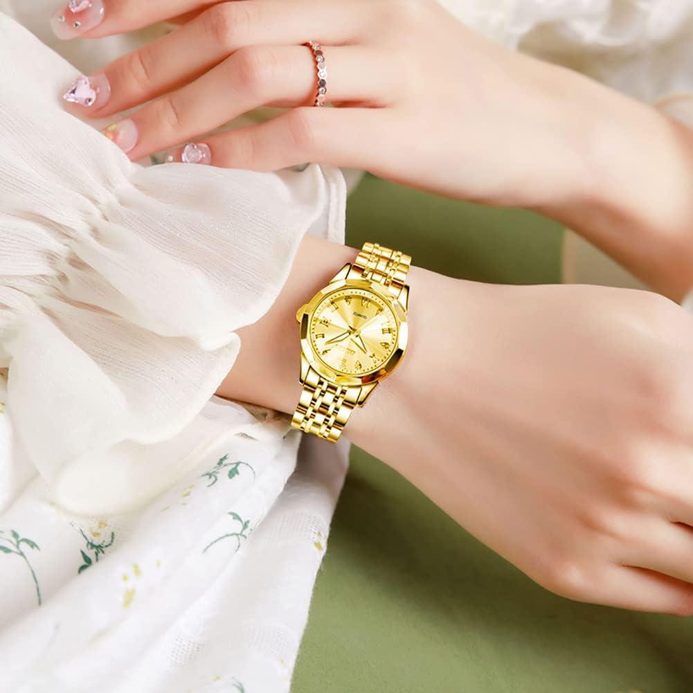 Reloj de pulsera OLEVS para mujeres, acero inoxidable, 27mm