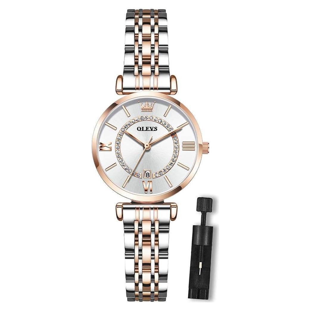 Reloj de Acero Inoxidable OLEVS para Mujeres con Diamantes