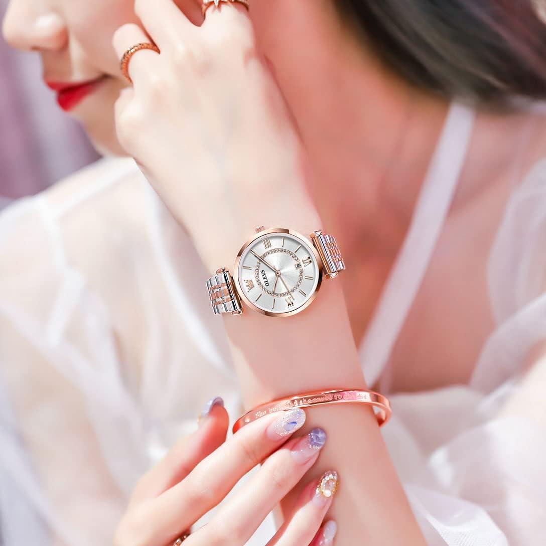 Reloj de Acero Inoxidable OLEVS para Mujeres con Diamantes