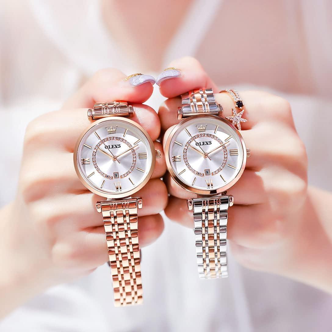 Reloj de Acero Inoxidable OLEVS para Mujeres con Diamantes