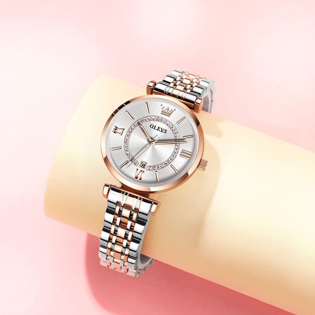 Reloj de Acero Inoxidable OLEVS para Mujeres con Diamantes