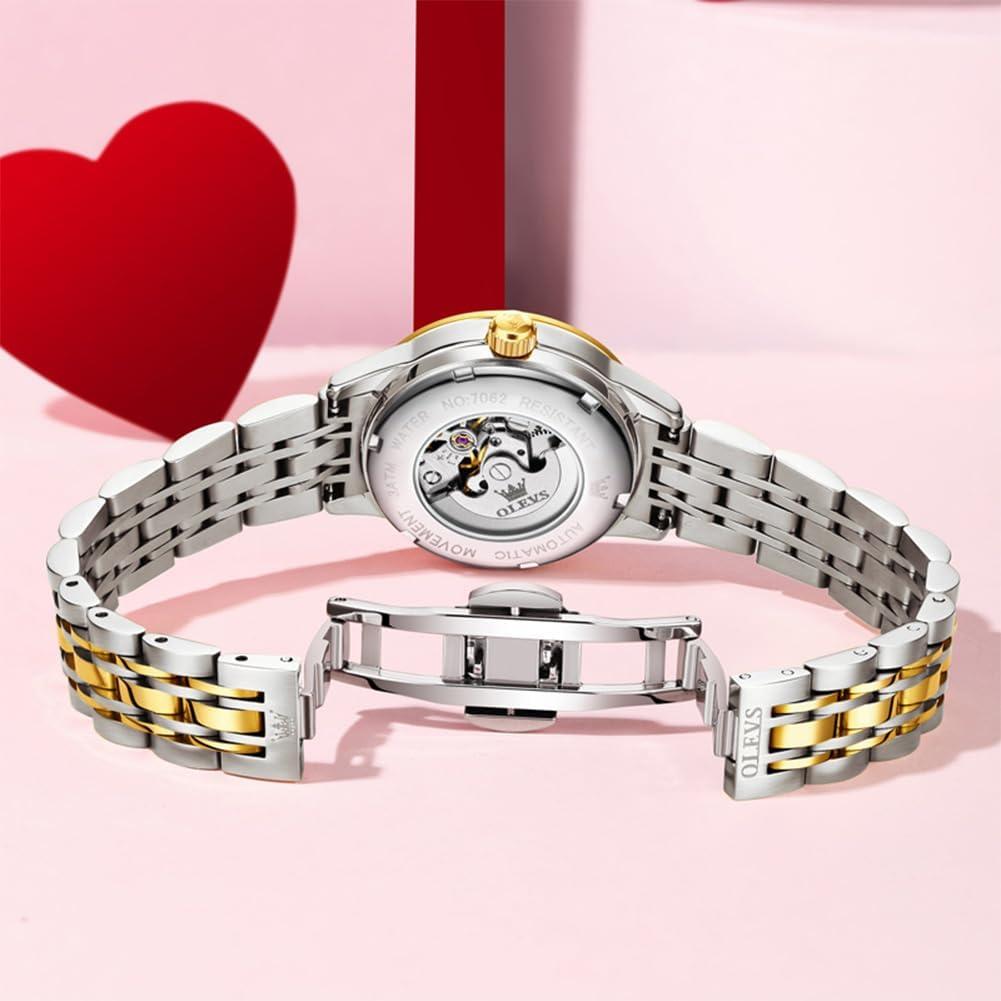 Reloj Automático OLEVS para Mujeres Oro con Diamantes 30m