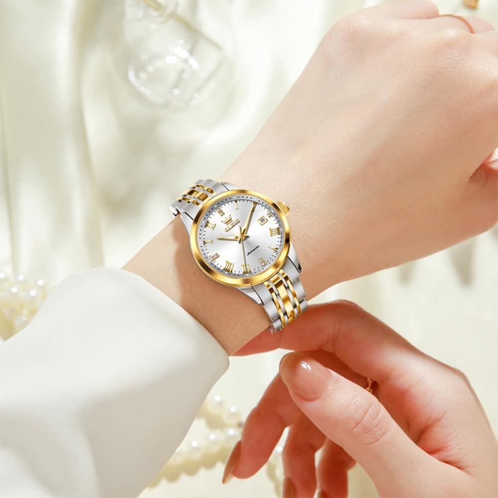 Reloj Automático OLEVS para Mujeres Oro con Diamantes 30m