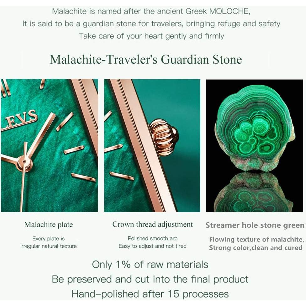 Reloj de Cuarzo Analógico OLEVS para Mujeres Verde Retro