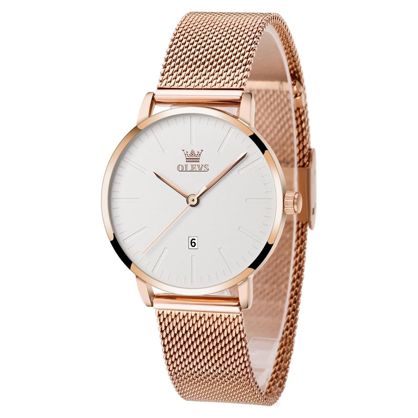 Reloj de Pulsera OLEVS para Mujeres Rosa Oro Cuarzo 30M