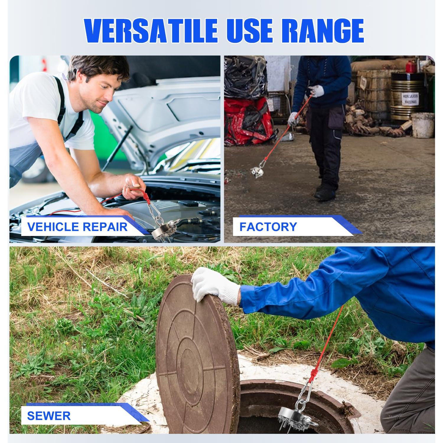 Imán de Pesca Neodimio DIYMAG 75mm 590kg con Cuerda 20m