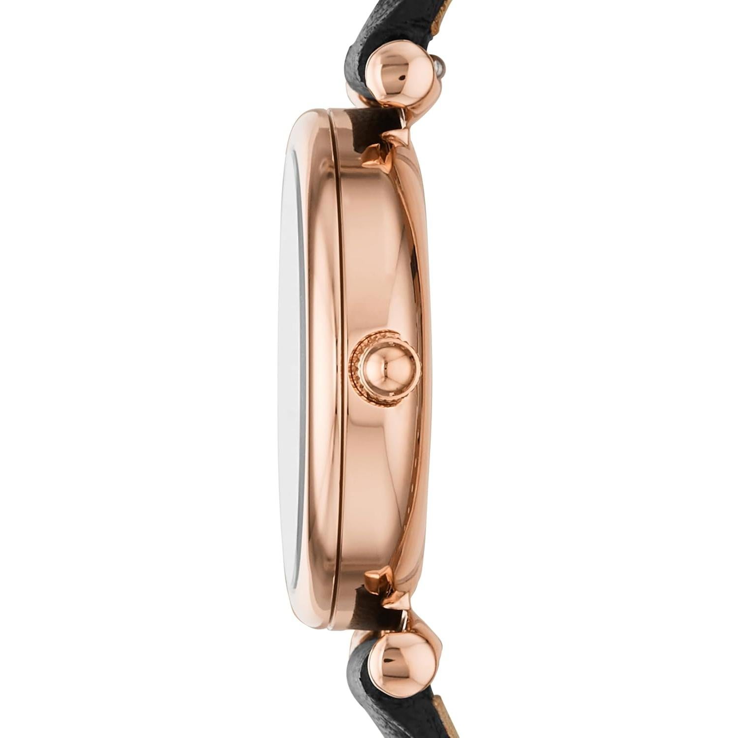 Reloj de Cuarzo Mini Fossil Carlie Oro Rosa y Nacar Negro