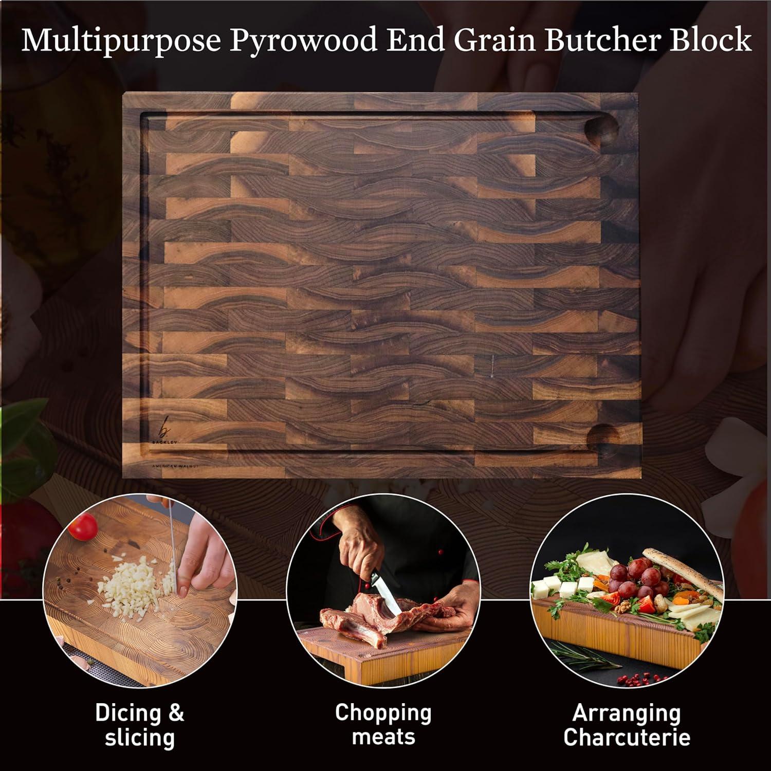 Tabla de Cortar de Madera BACKLEY 43x33cm Reversible y Segura