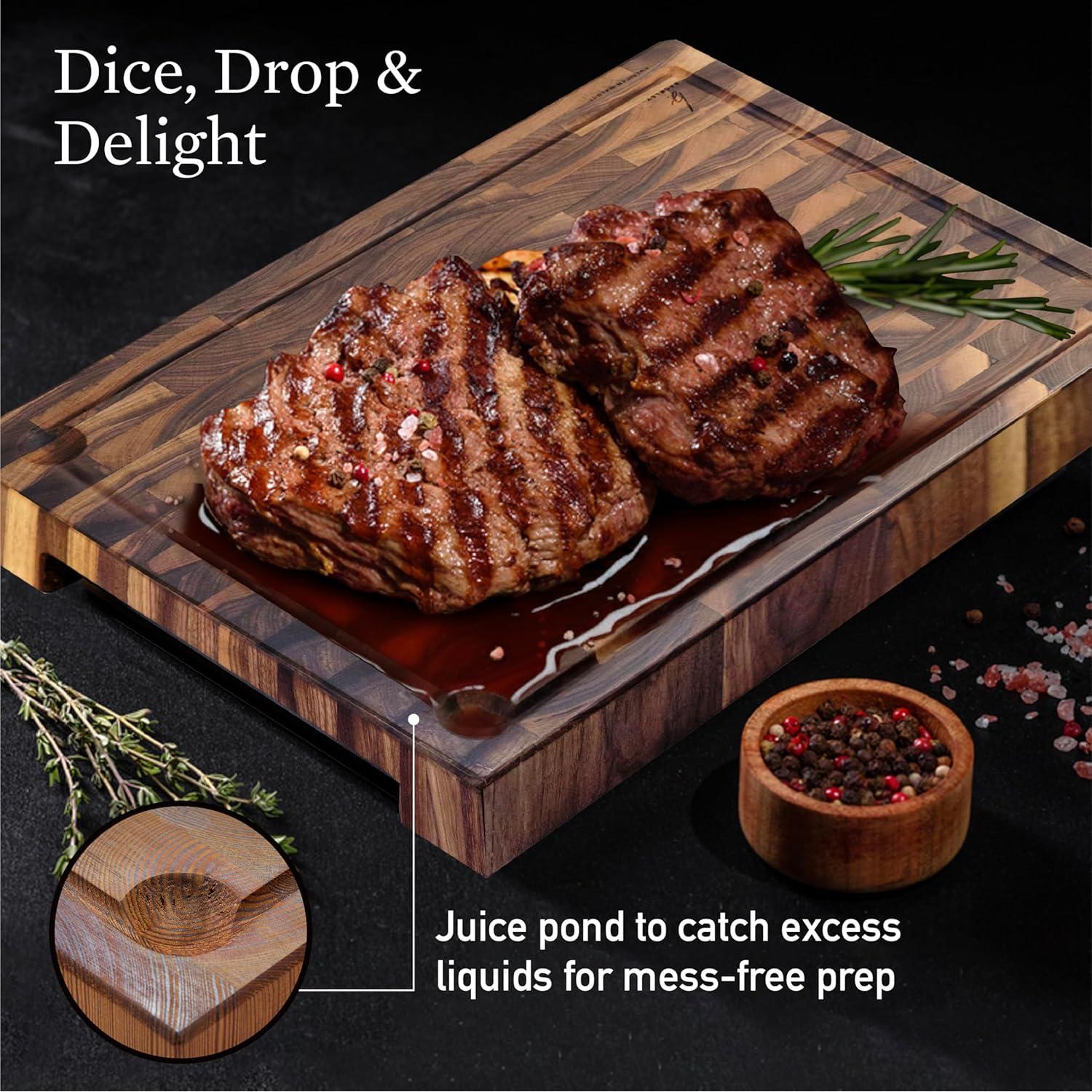 Tabla de Cortar de Madera BACKLEY 43x33cm Reversible y Segura