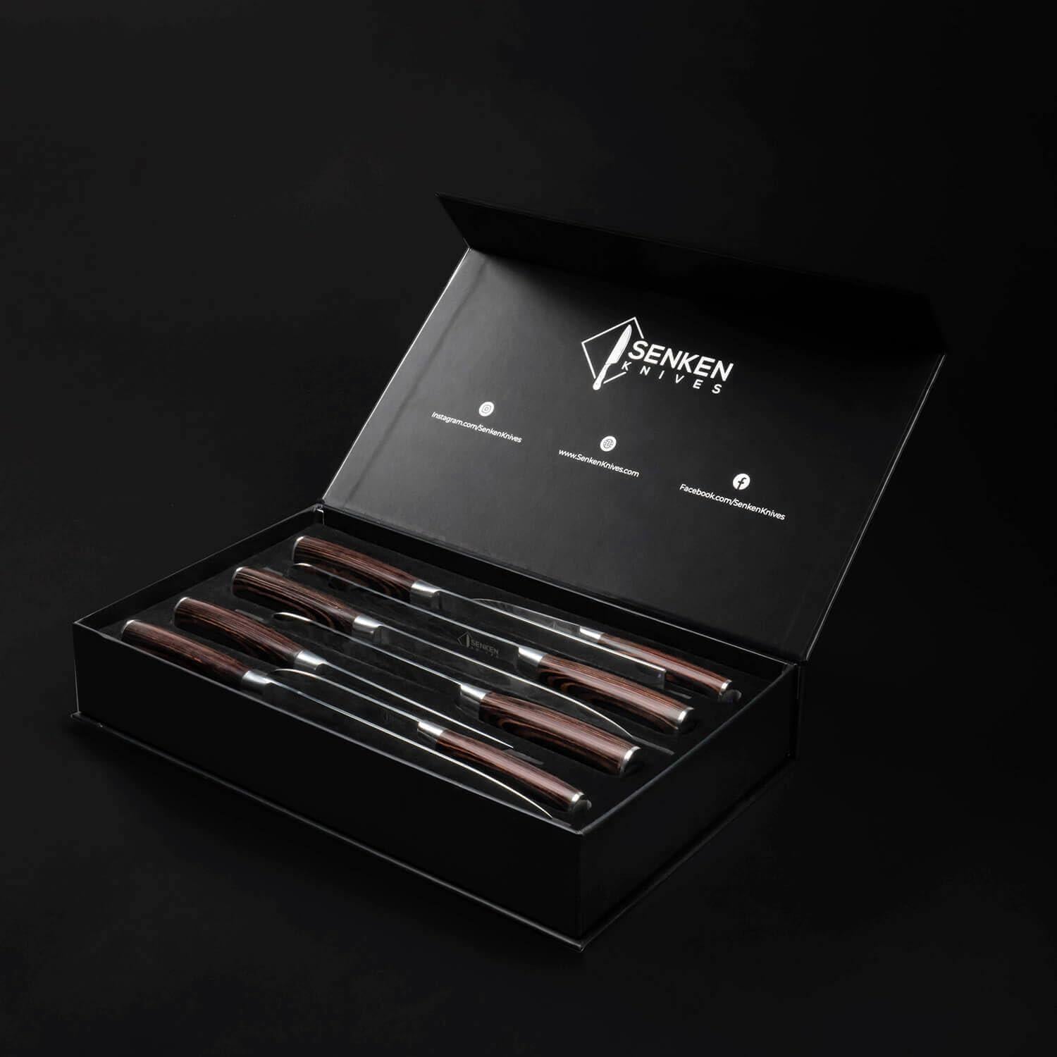 Juego de cuchillos de cocina japonés Senken 8 piezas Damasco