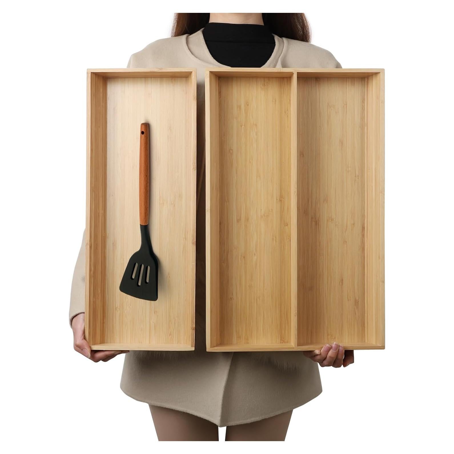 Organizador de Cajones de Bambú BAMOTTO en 2 Piezas - Diseño en V