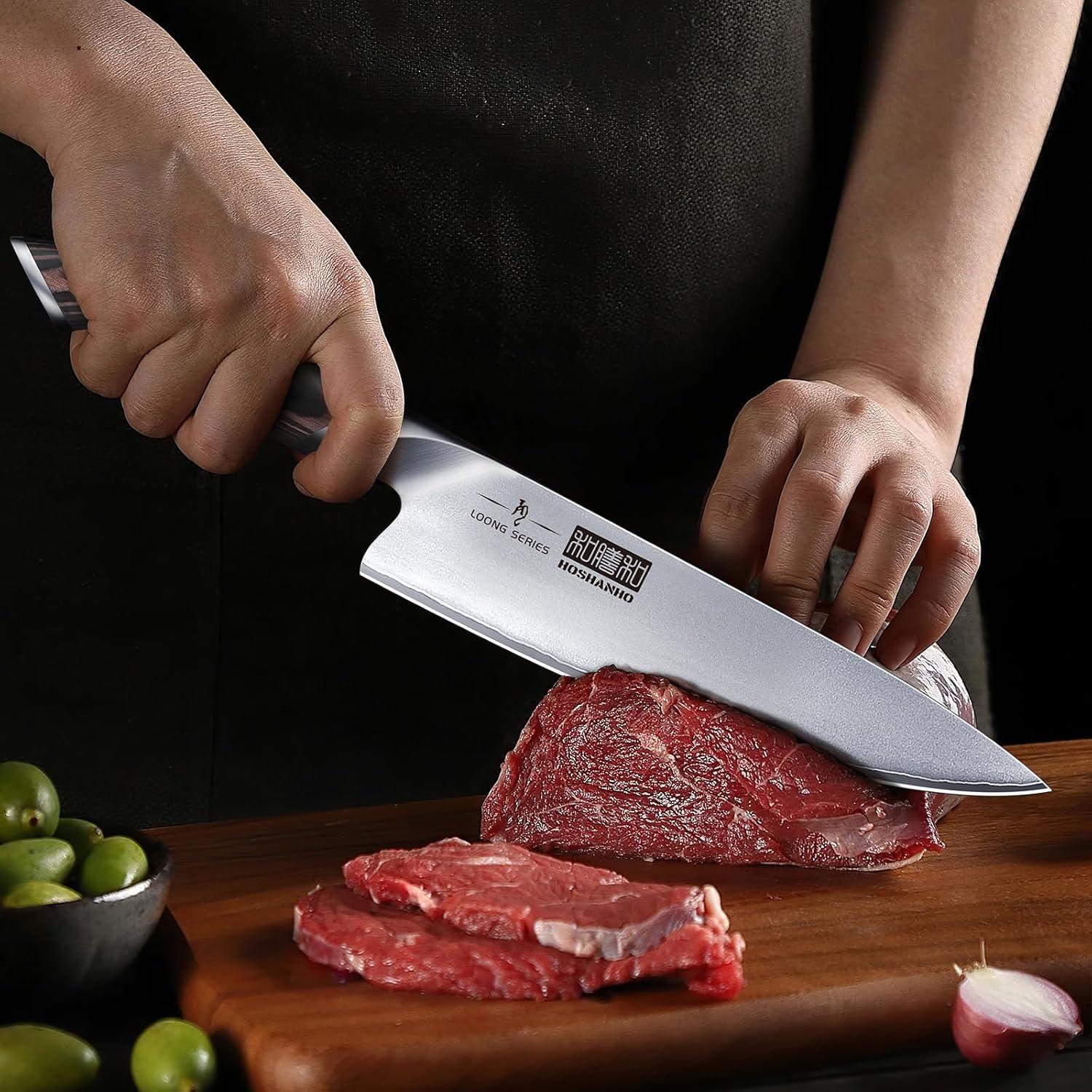 Juego de Cuchillos de Cocina HOSHANHO 7 Piezas Acero Inoxidable