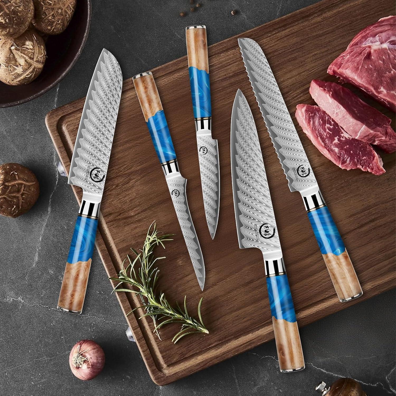 Juego de cuchillos de damasco 5 piezas Fukep VG10 acero